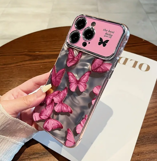 Pink Butterfly Case with Bracelet