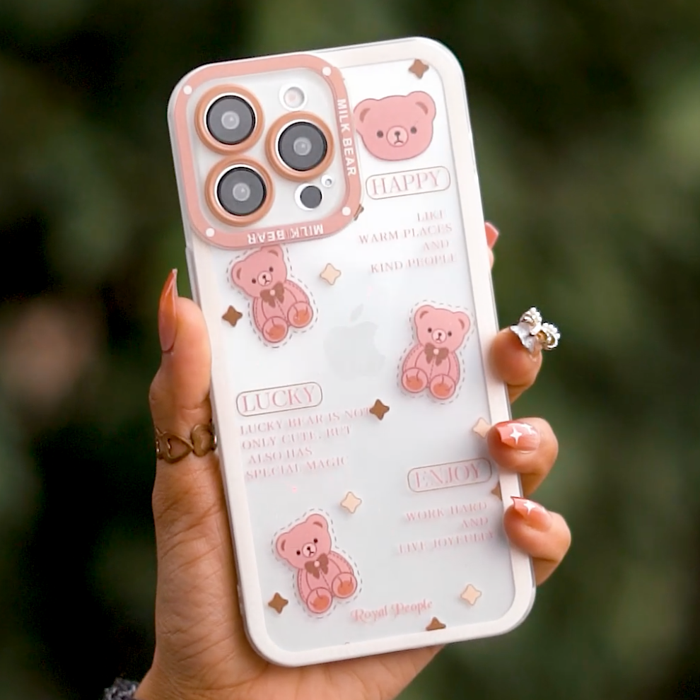 Lovely Clear Brown Bear Case