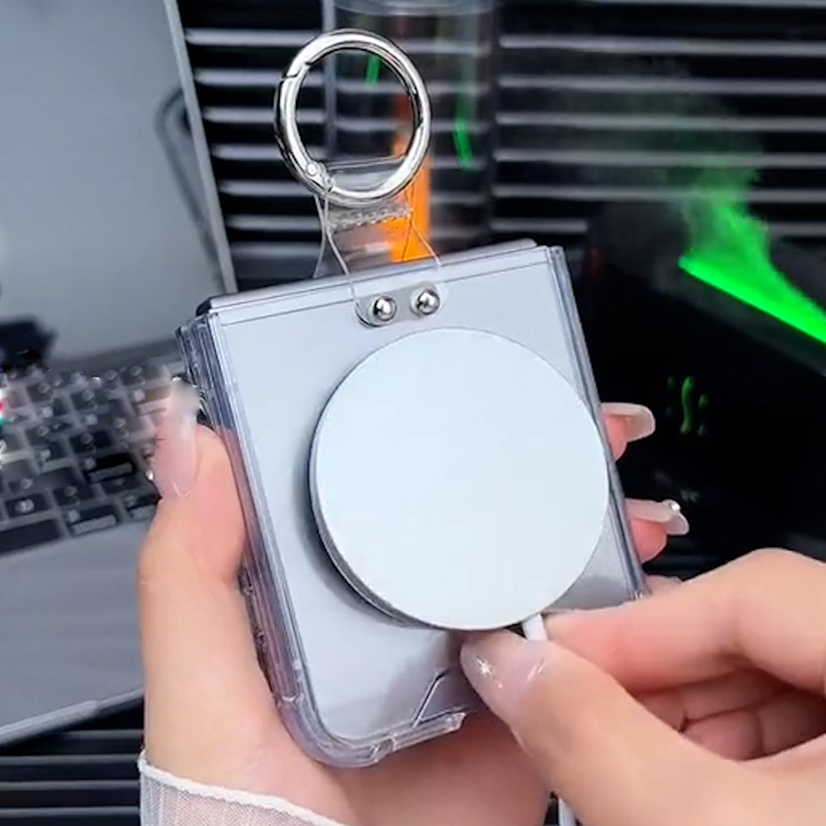 Crystal Clear Magsafe Metal Ring Holder Case