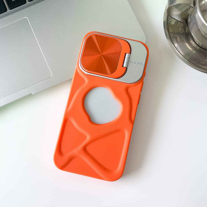 Soft Silicone Bracket Camera Protect Case - iPhone