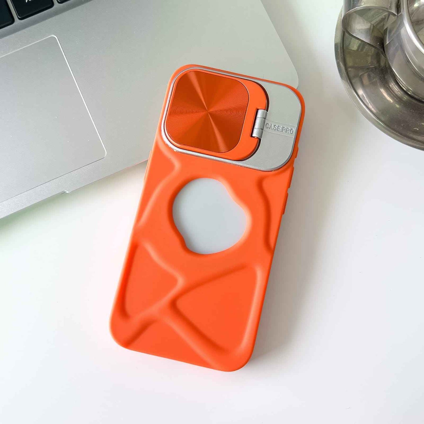 Soft Silicone Bracket Camera Protect Case - iPhone