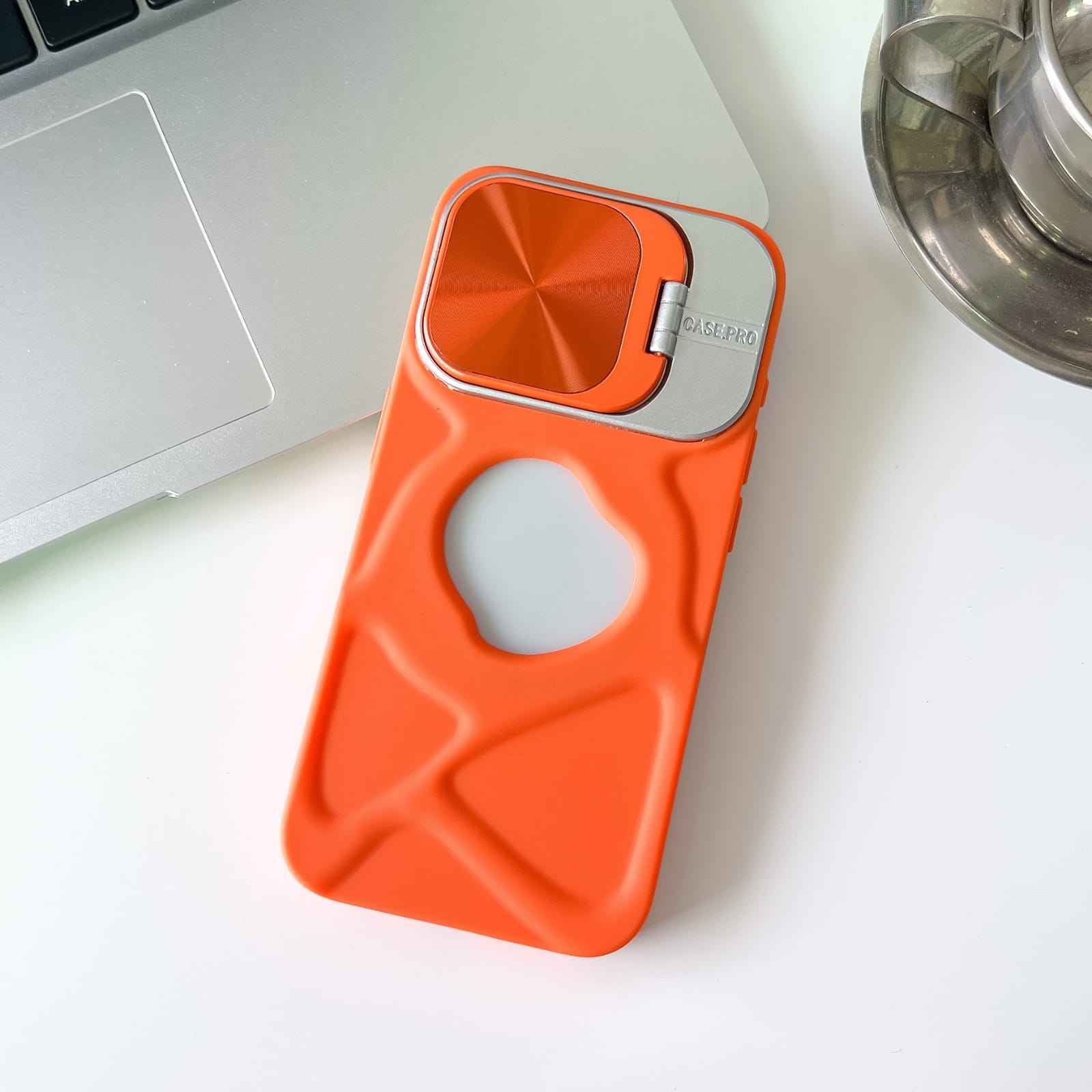 Soft Silicone Bracket Camera Protect Case - iPhone