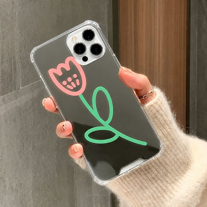 iPhone - Cute Tulip Mirror Silicone Case