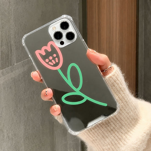 iPhone - Cute Tulip Mirror Silicone Case
