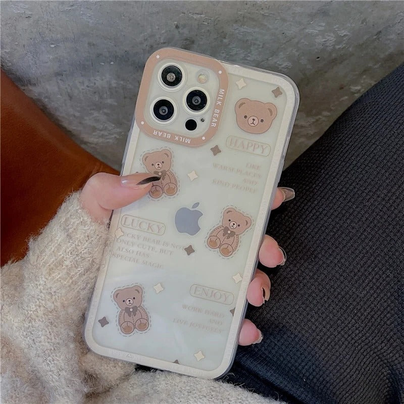 Lovely Clear Brown Bear Case