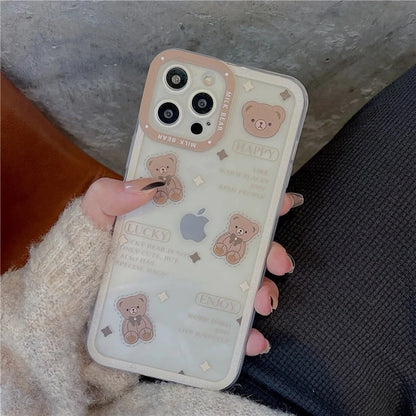 Lovely Clear Brown Bear Case