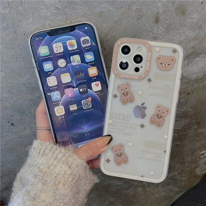 Lovely Clear Brown Bear Case