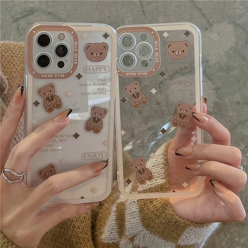Lovely Clear Brown Bear Case