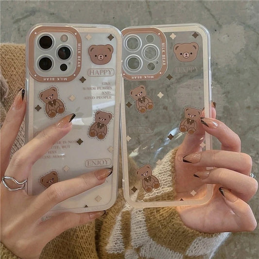 Lovely Clear Brown Bear Case