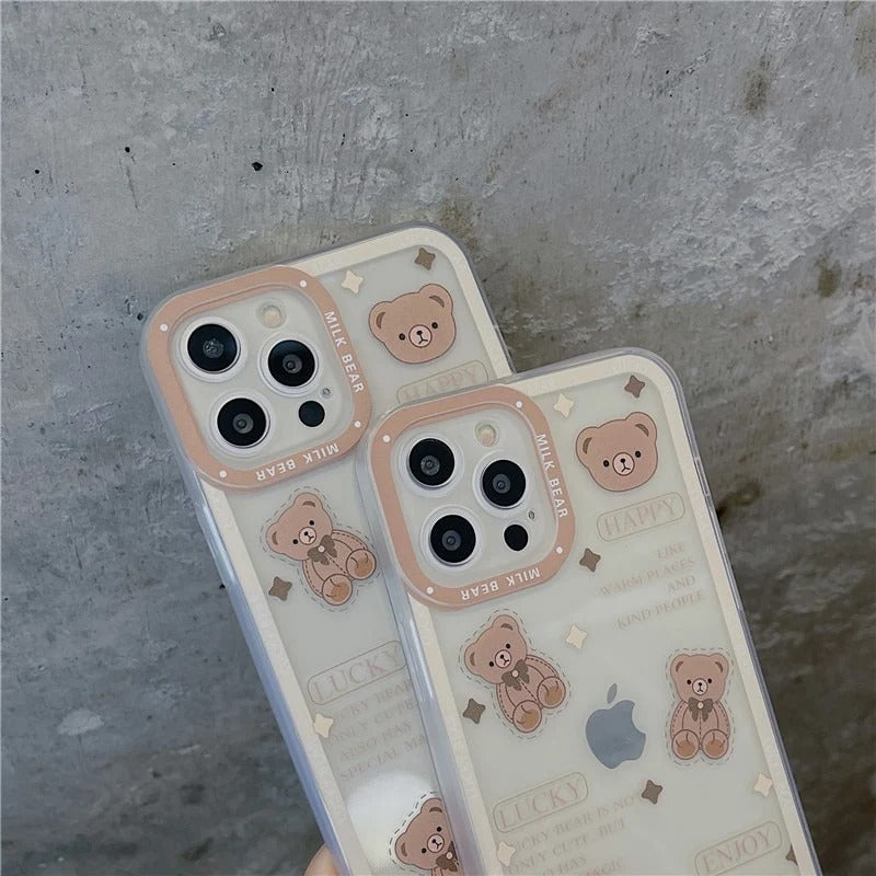 Lovely Clear Brown Bear Case