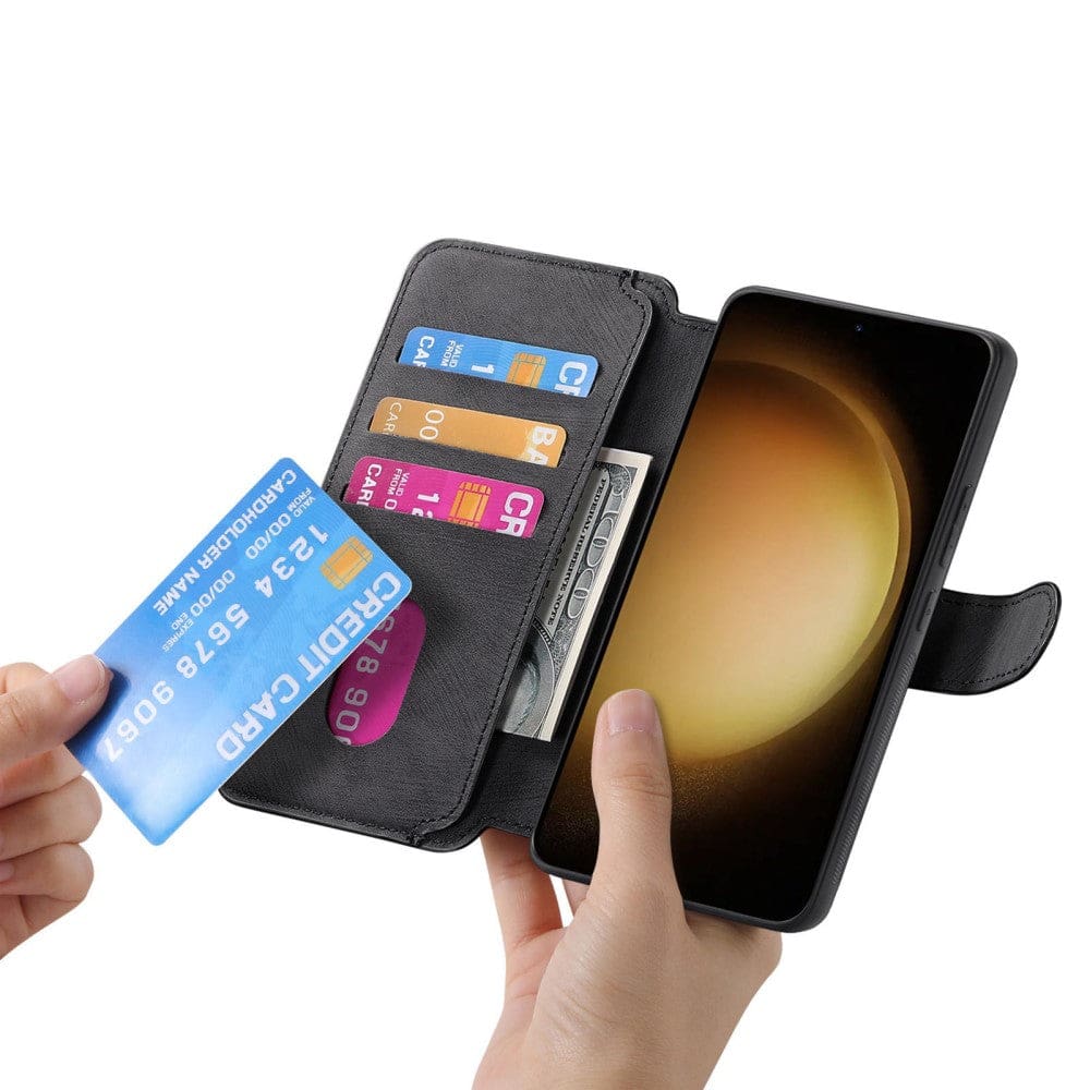 Galaxy S Series - Detachable Card Solt Wallet Leather Case