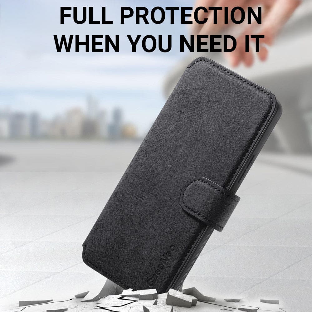 Galaxy S Series - Detachable Card Solt Wallet Leather Case