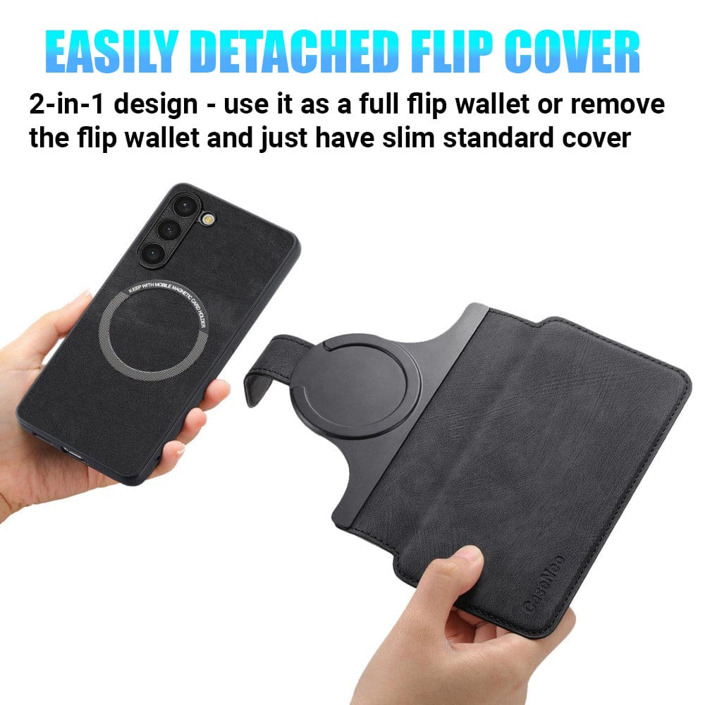 Galaxy S Series - Detachable Card Solt Wallet Leather Case