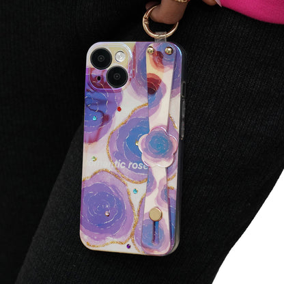 Purple Rose Wrist Strap Case