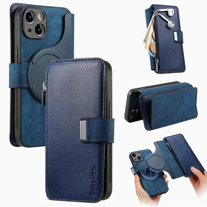 iPhone Series - Detachable Card Solt Wallet Leather Case