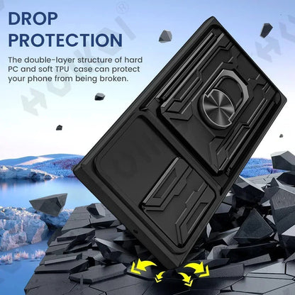 Galaxy S Series Slide Lens Camera Cover & Card Holder Case