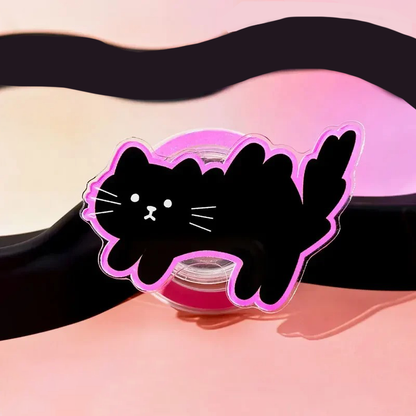 Black Cat Case With Magnetic Holder - Galaxy