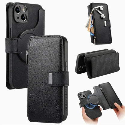 iPhone Series - Detachable Card Solt Wallet Leather Case