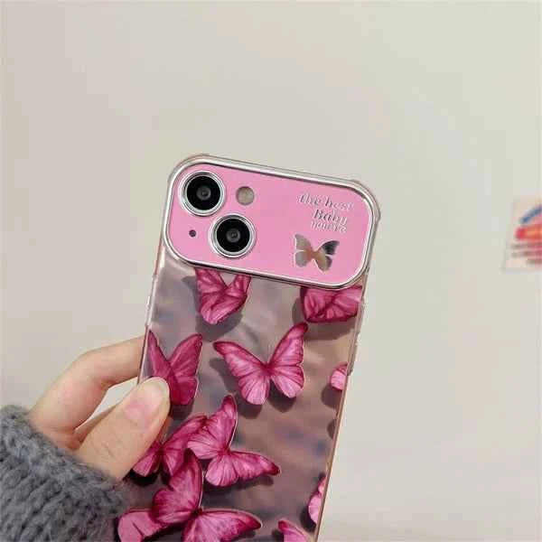 Pink Butterfly Case with Bracelet
