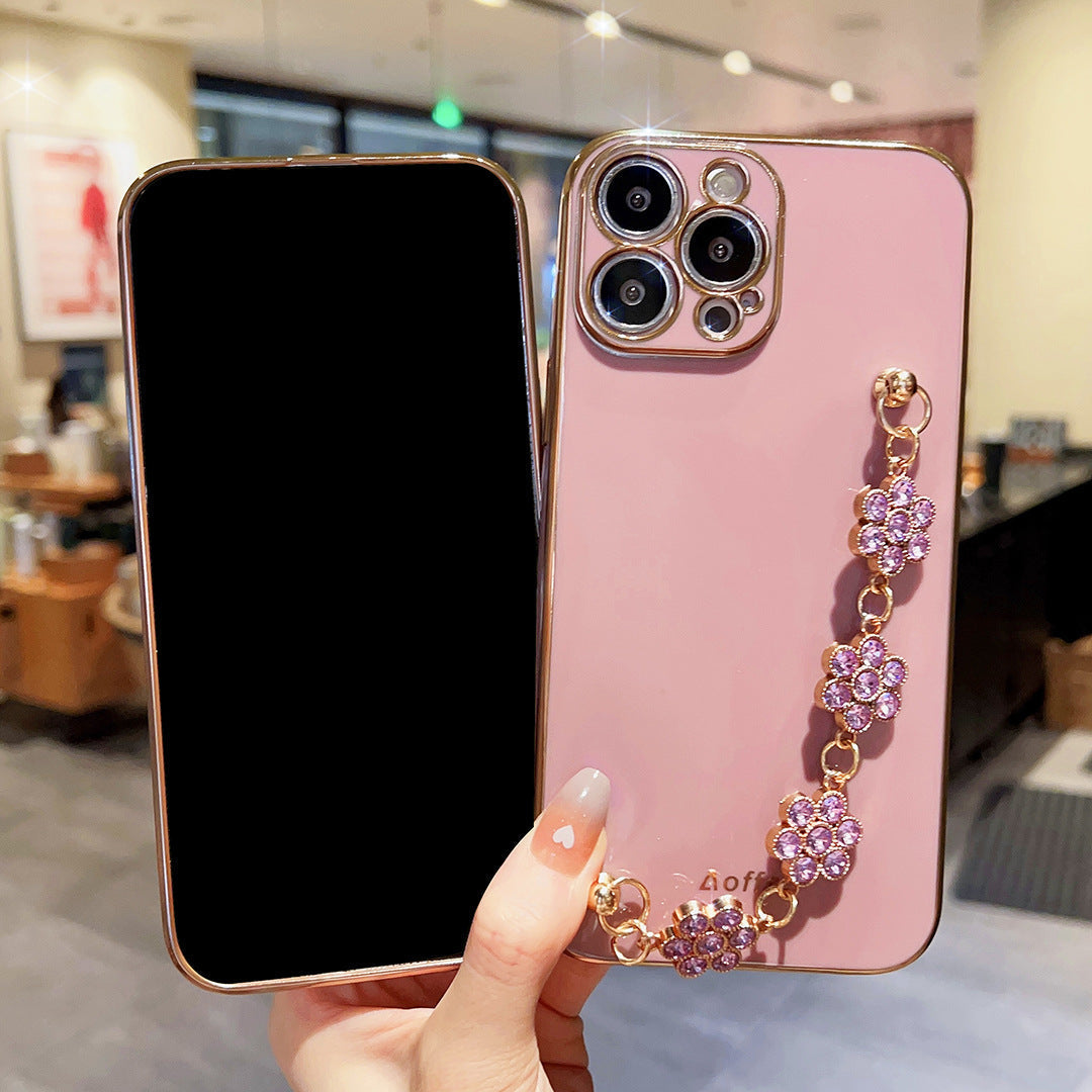 Luxury Electroplating Flower Chain Case