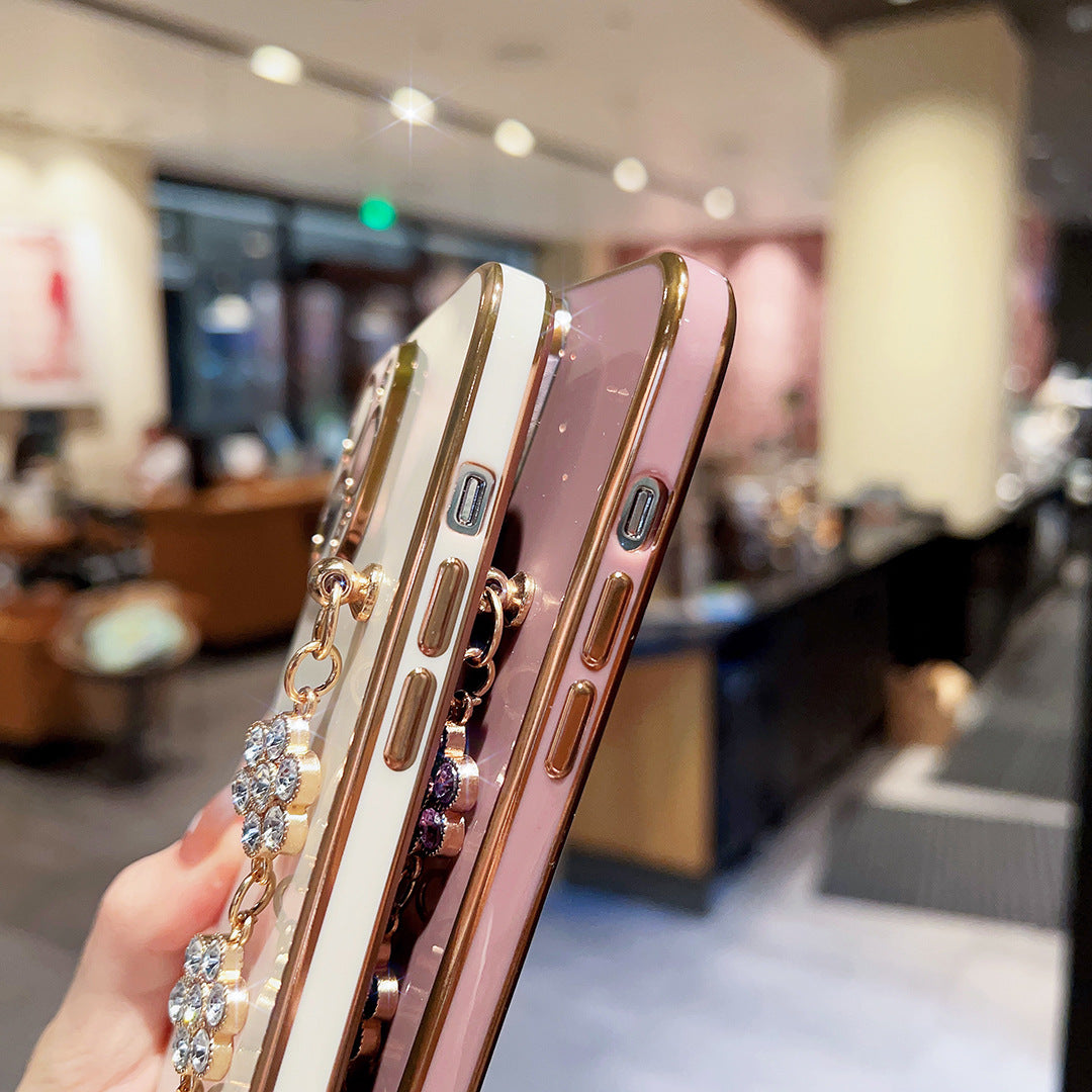 Luxury Electroplating Flower Chain Case