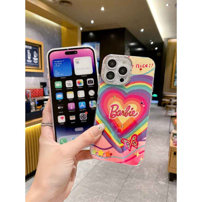 iPhone 14 Series - Heart Pattern Barbie Case