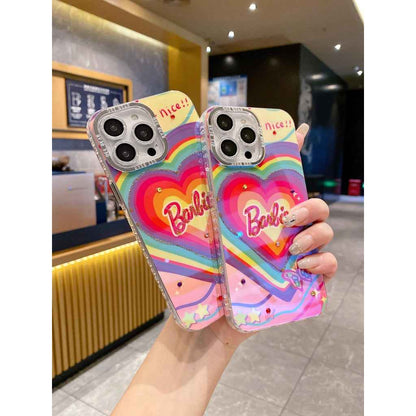iPhone 14 Series - Heart Pattern Barbie Case