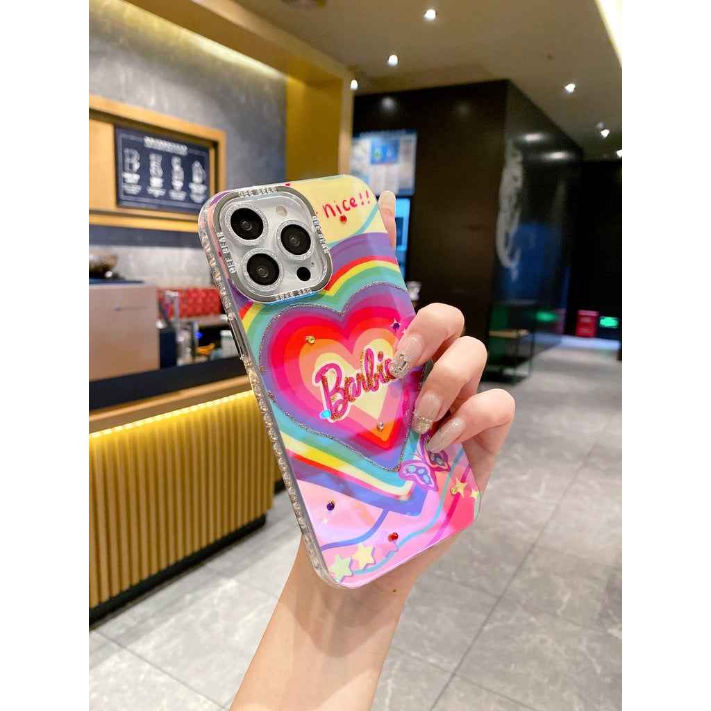 iPhone 14 Series - Heart Pattern Barbie Case