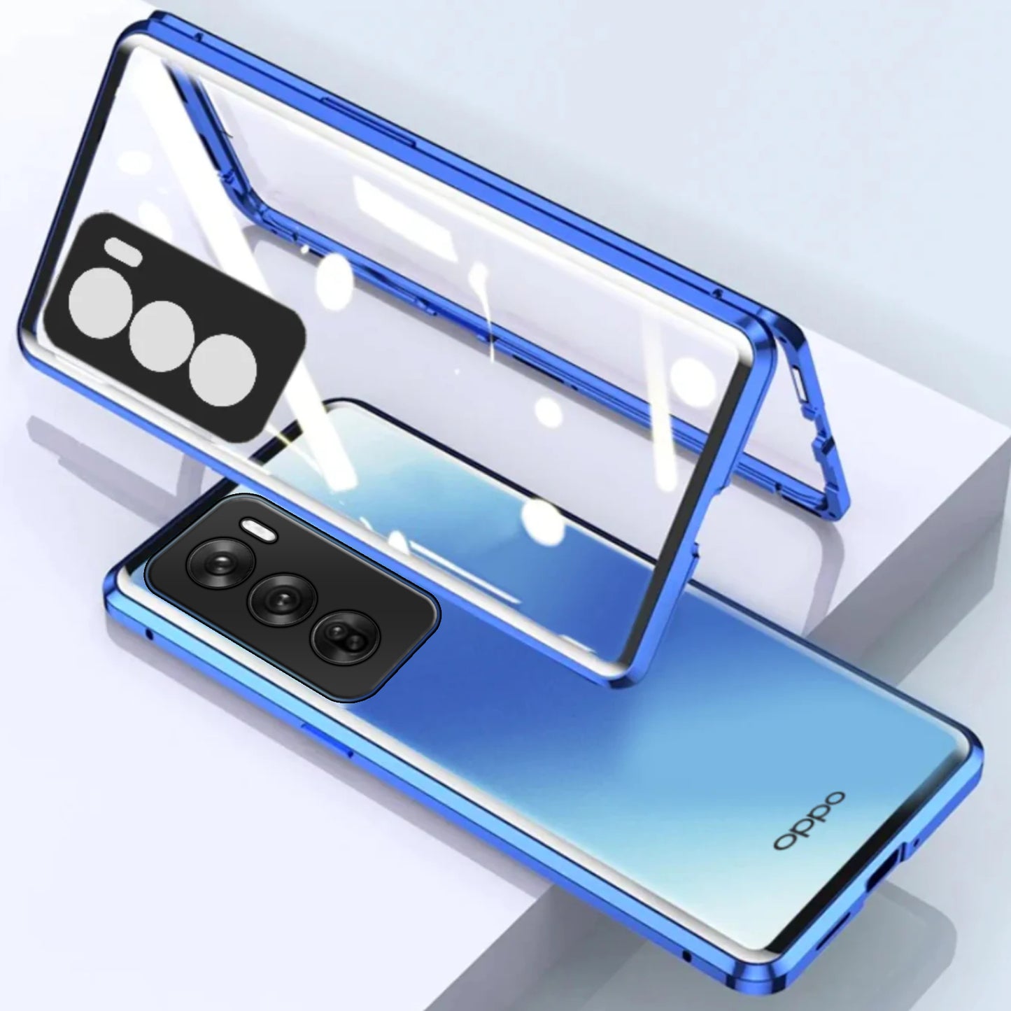 Oppo Reno12 Pro Double Sided Magnetic Metal Frame Case