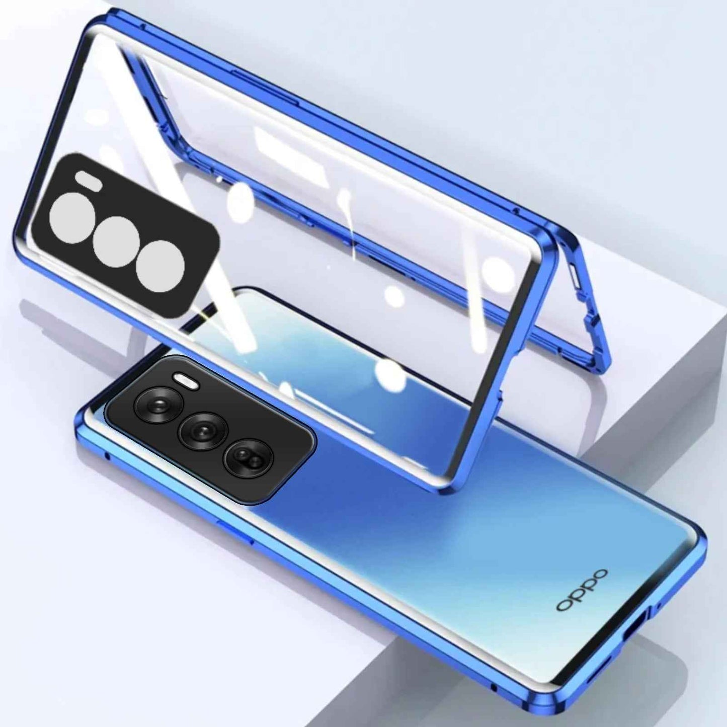 Oppo Reno12 Double Sided Magnetic Metal Frame Case