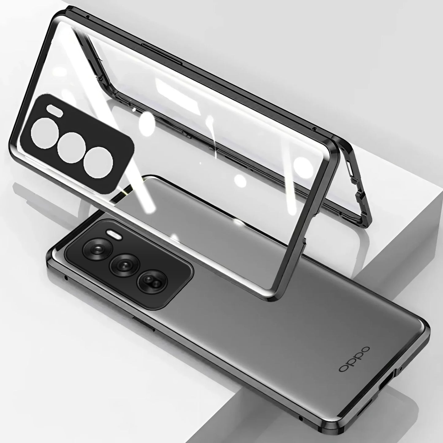 Oppo Reno12 Double Sided Magnetic Metal Frame Case