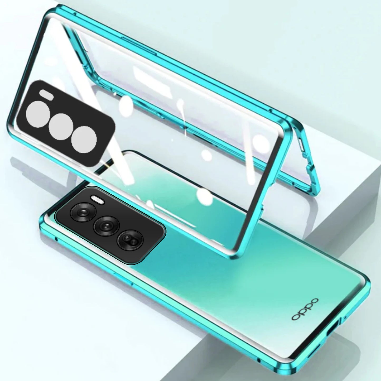 Oppo Reno12 Pro Double Sided Magnetic Metal Frame Case